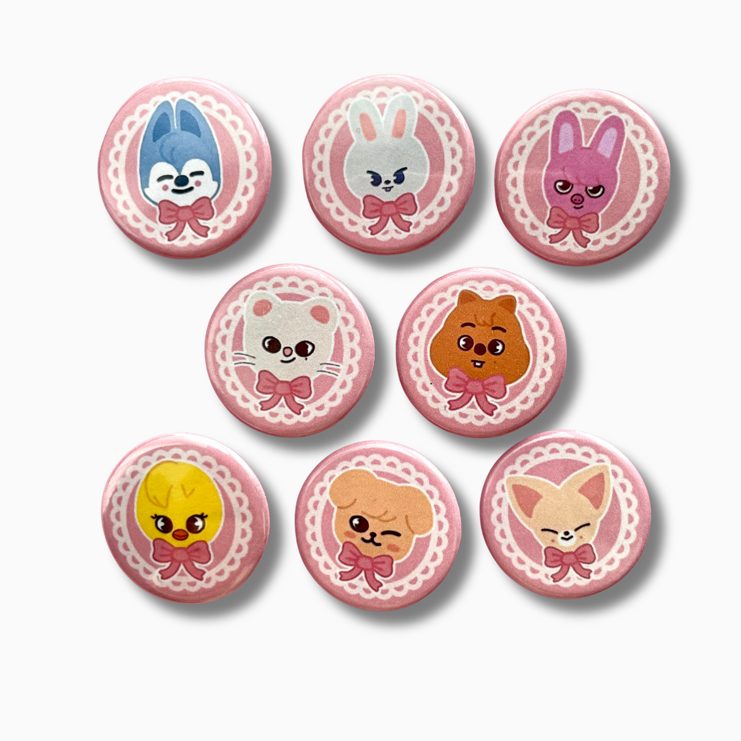 ANITEEZ and SKZOO Coquette Button Badges | 25mm