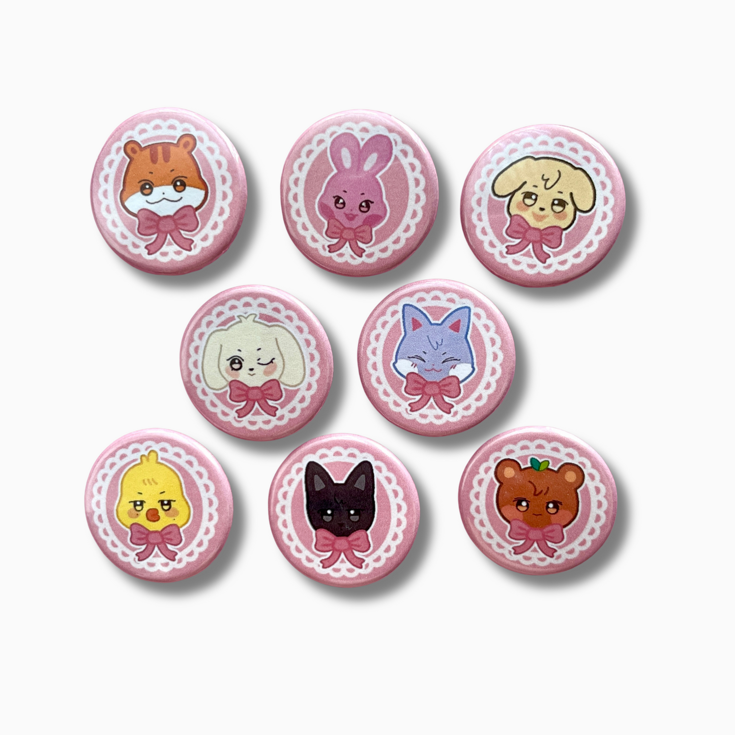 ANITEEZ and SKZOO Coquette Button Badges | 25mm