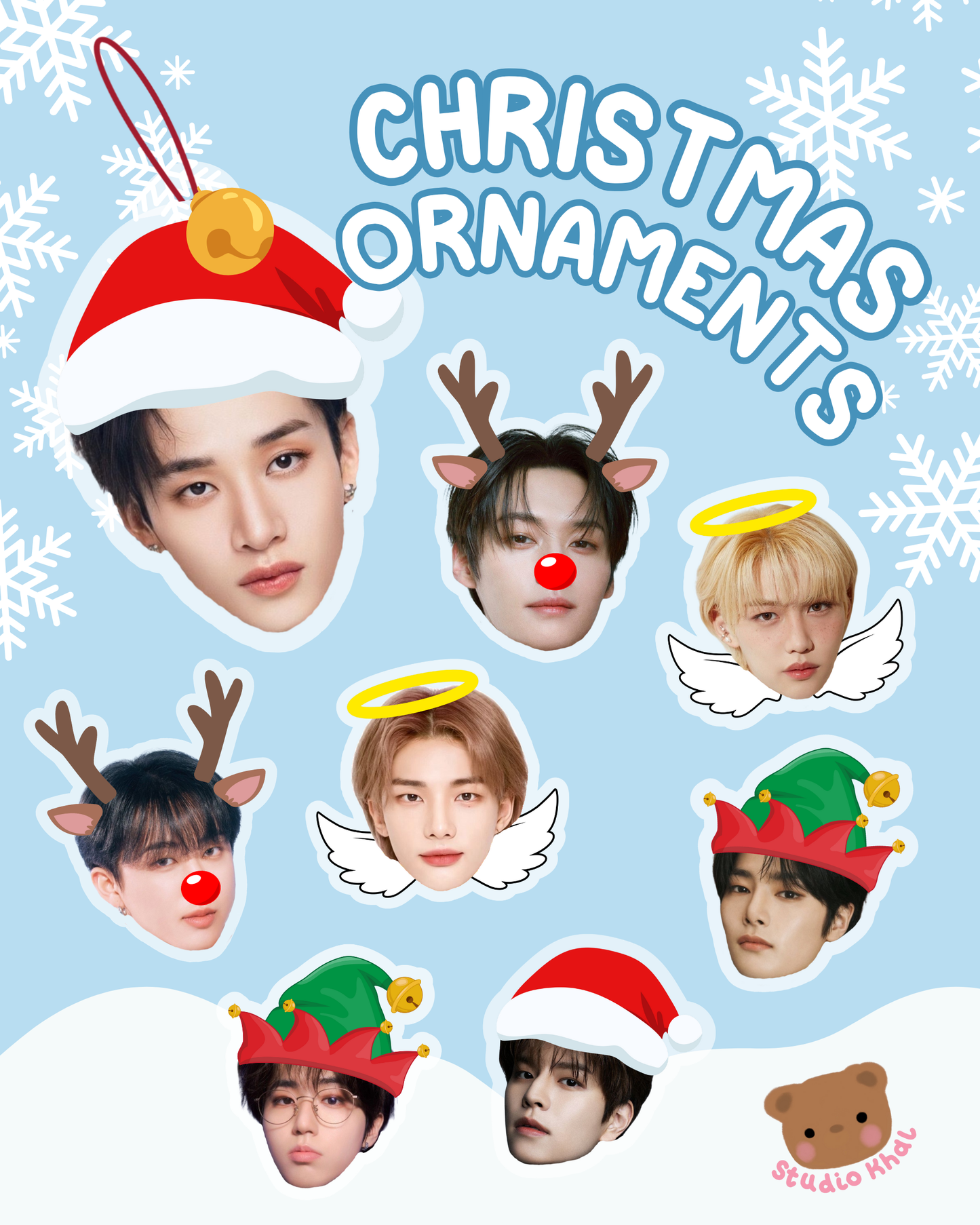 Stray Kids Christmas Ornaments (shipping end of November)