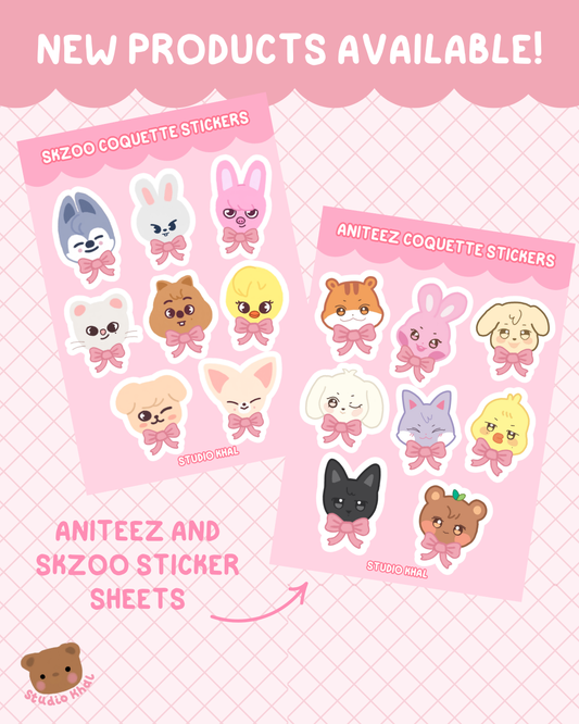 ANITEEZ & SKZOO Coquette A5 Sticker Sheets