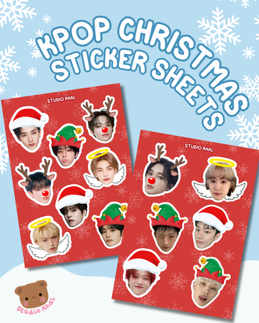 Kpop Christmas A5 Sticker Sheets